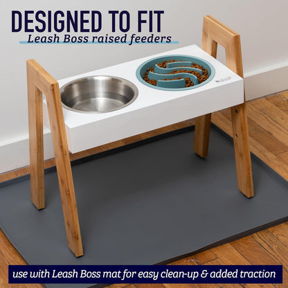 Slow Feeder Dog Bowls - 2 Cup, Puzzle Dog Food Bowl with Feeder Holes, Fits into Elevated Pet Feeders, Slow Eating for Large, Medium & Small Sized Breeds, Blue