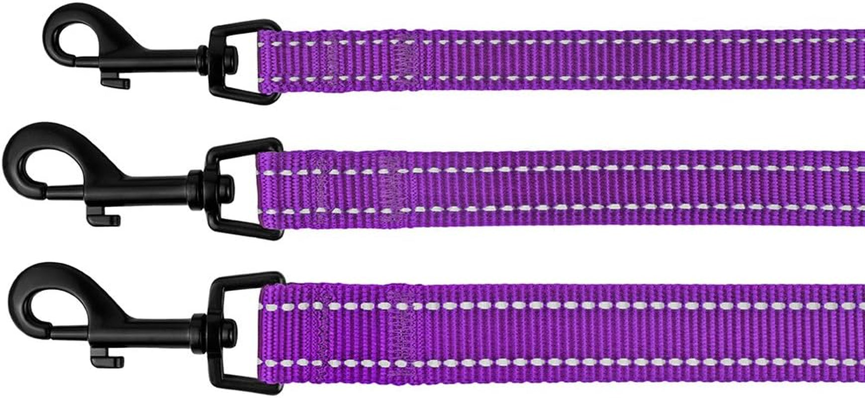 Nylon Dog Leash 5Ft for Daily Outdoor Walking Running Training Heavy Duty Reflective Pet Leashes for Large, Medium & Small Dogs (L, Purple)